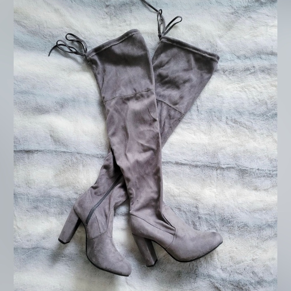 Suede Thigh-High Boots